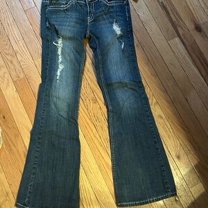 Amethyst‎ Jeans Blue Boot Cut Denim with Distressed Details
